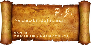 Porubszki Julianna névjegykártya